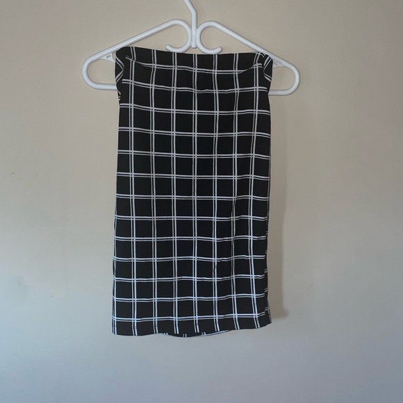 Black and white plaid midi skirt - Picture 2 of 2